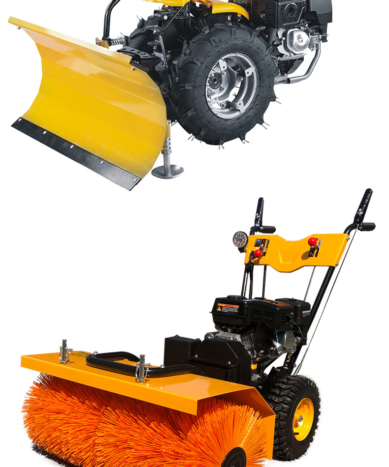 手推式扫雪机汽油小型滚刷扫雪车物业户外道路清雪机多功能除雪机燃油