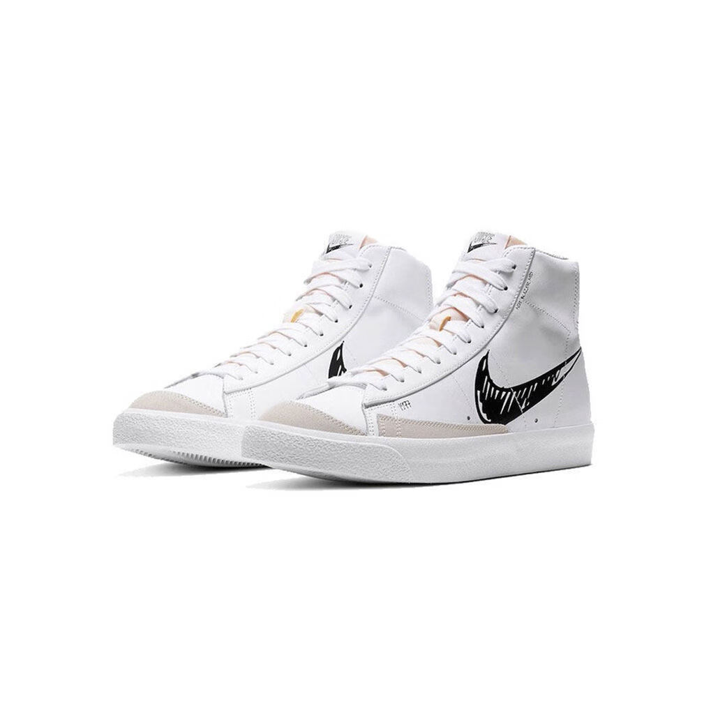 sb开拓者blazer mid77电玩像素彩虹夜光学生高帮男鞋女鞋休闲板鞋 黑