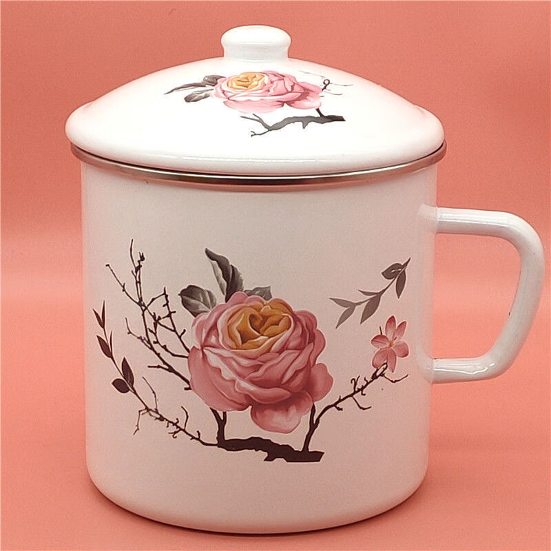 办公室玻璃杯带把大容量老式搪瓷茶缸子铁缸子马克杯经典怀旧复古搪瓷