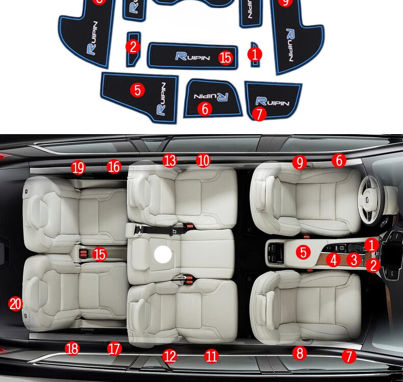 防滑垫储物垫内饰改装汽车载 改装专用装饰配件 新升级款:沃尔沃xc90