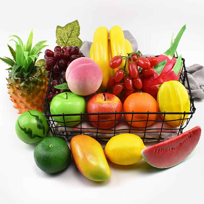 定制仿真水果蔬菜模型套装摆件塑料假水果摆设装饰面包道具儿童早教具