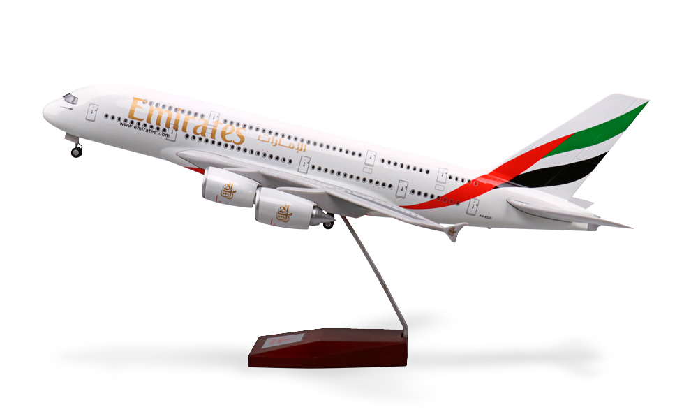 民航客机模型空客a380仿真飞机模型拼装阿联酋航空带轮子带灯光1160