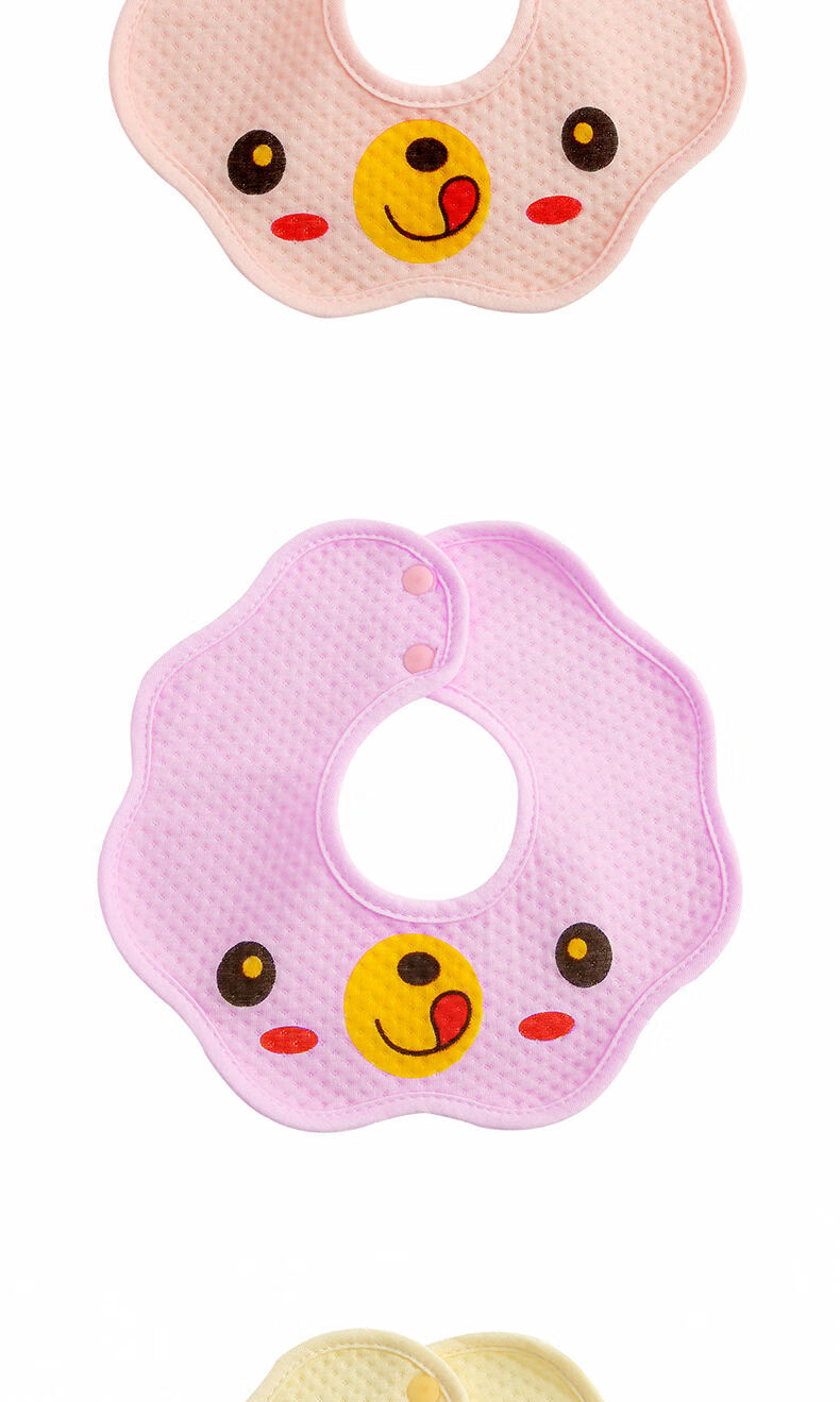 3/6条装 围嘴按扣口水兜纯棉口水巾360度新生儿围兜