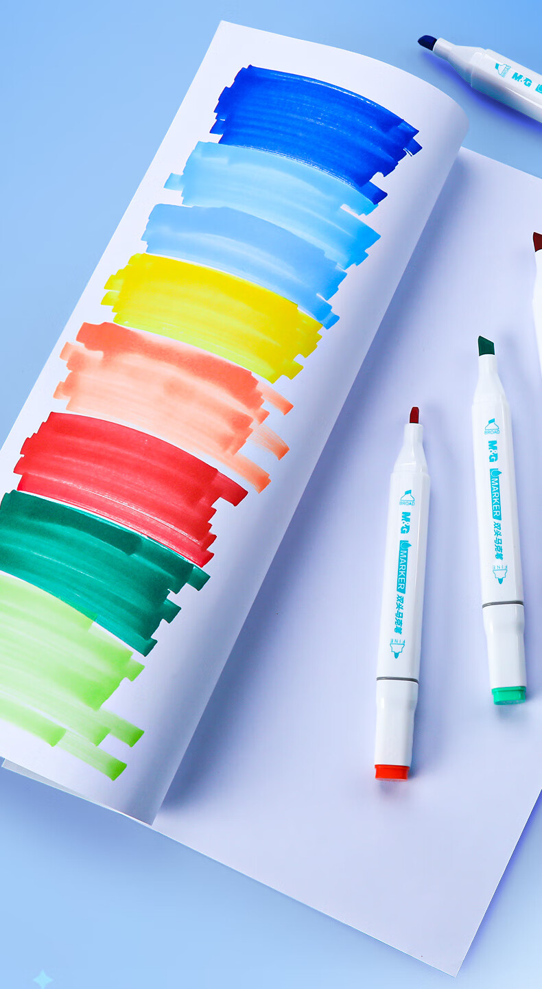 晨光马克笔套装48色双头油性24色36色60色儿童小学生绘画彩色笔水性