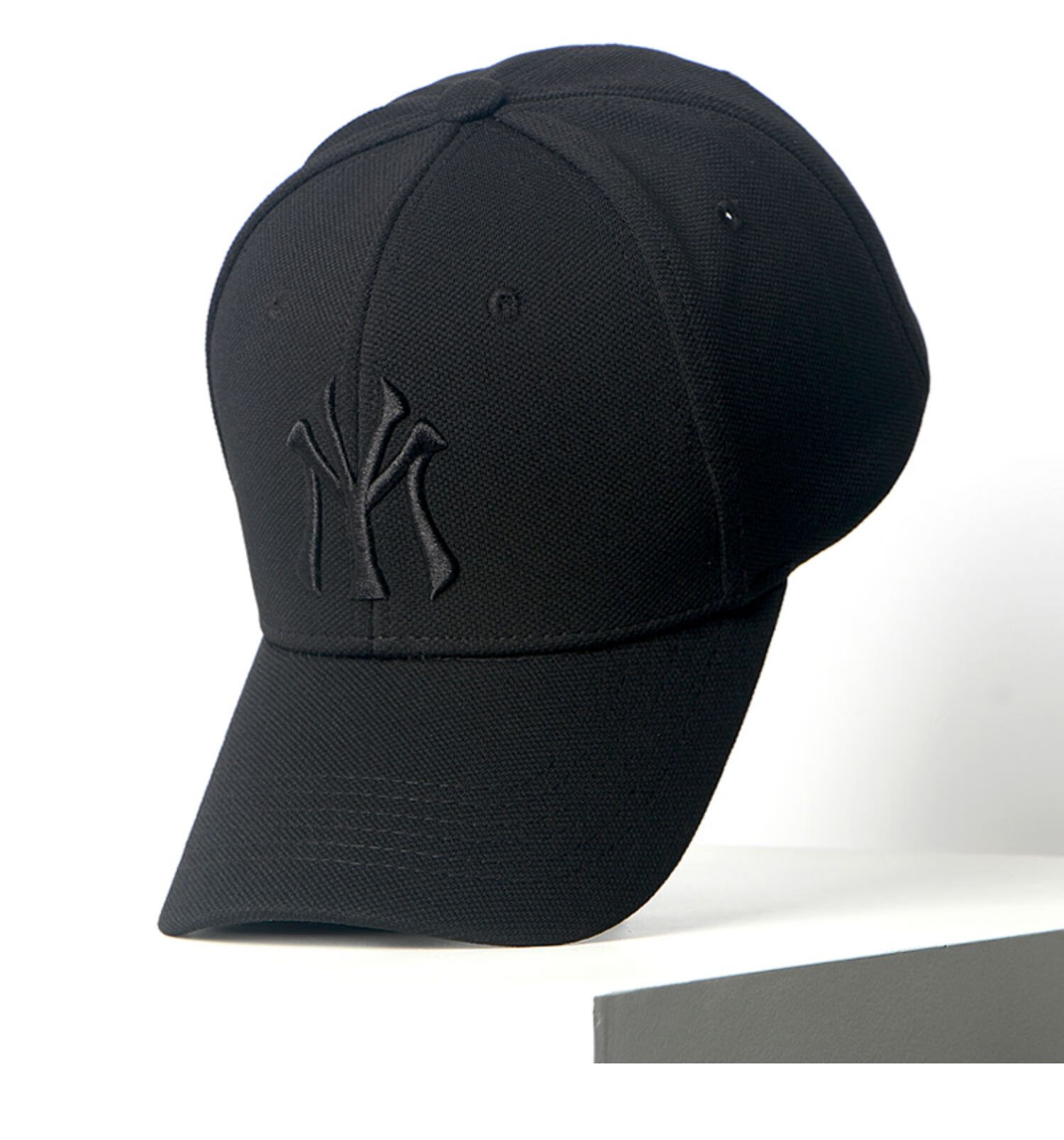 帽子男女韩版潮时尚鸭舌帽潮牌棒球帽字母显脸小 白帽黑标 my菠萝纹