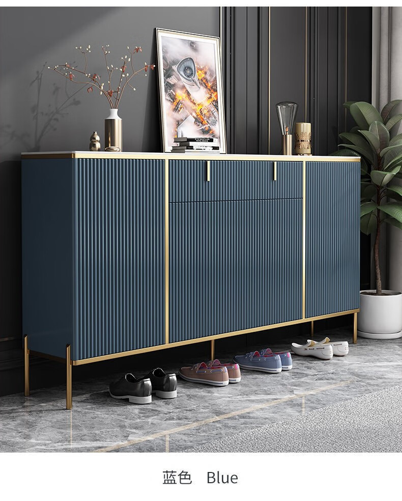 轻奢现代岩板鞋柜家用门口简约小入户型大容量收纳玄关柜储物鞋架灰色