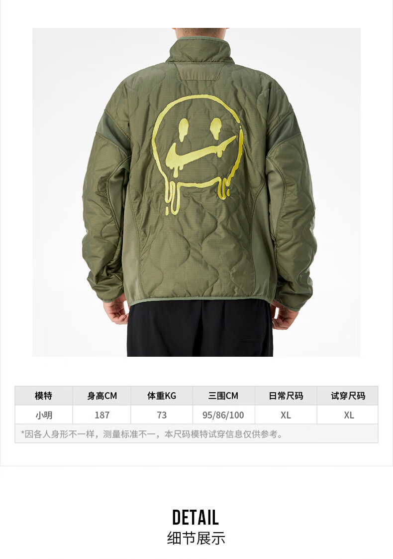 耐克官方舰店男装衣服棉衣外套 21冬季新款时尚笑脸印花舒适保暖休闲