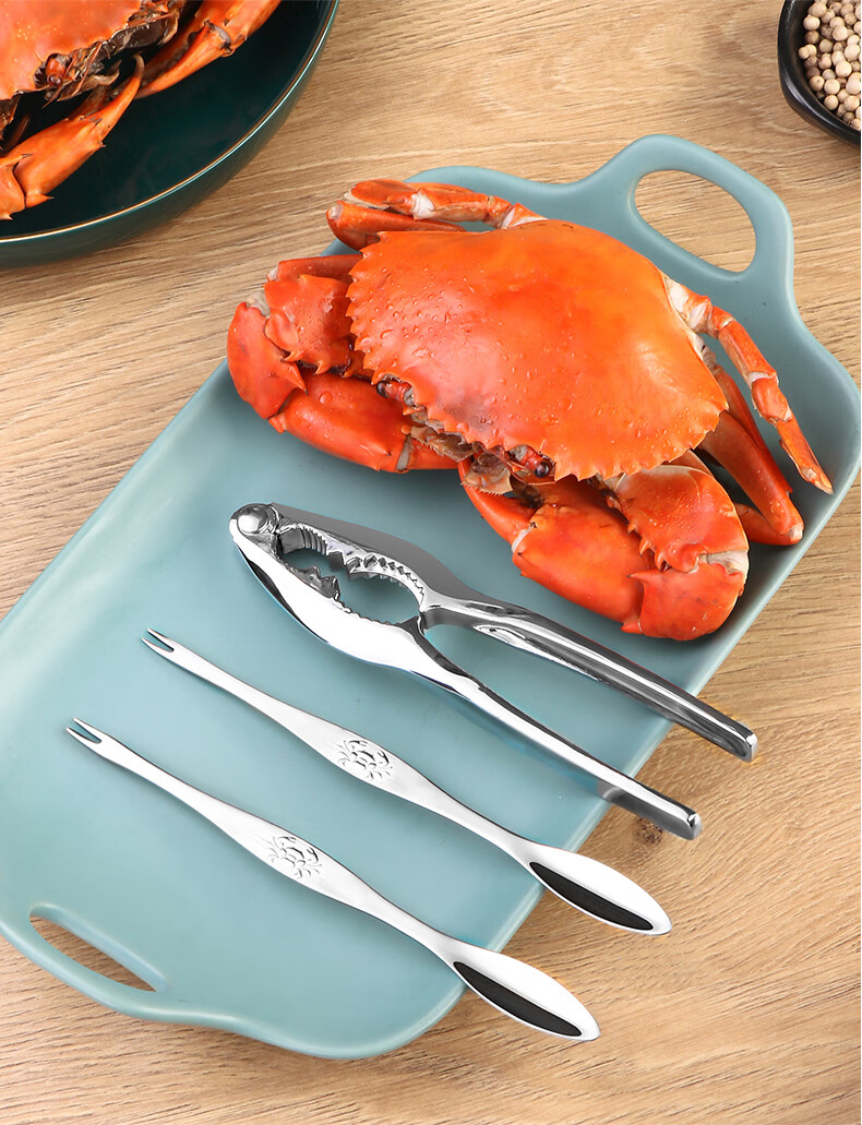 德国进口品质锌合金蟹夹蟹针蟹钳虾钳龙虾夹剥蟹器坚果夹核桃夹吃螃蟹