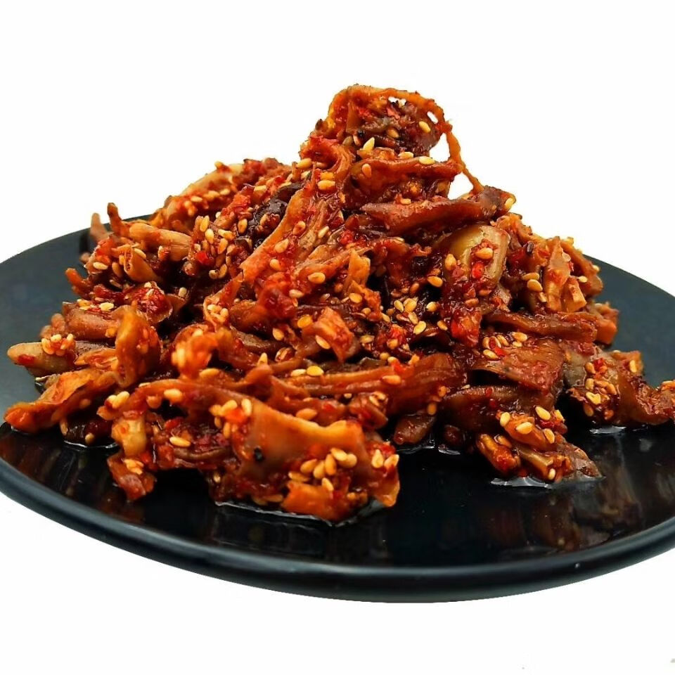 宓蝶肠皮22克10包香辣有嚼劲猪肠皮小包装肉类零食平江特产香辣味