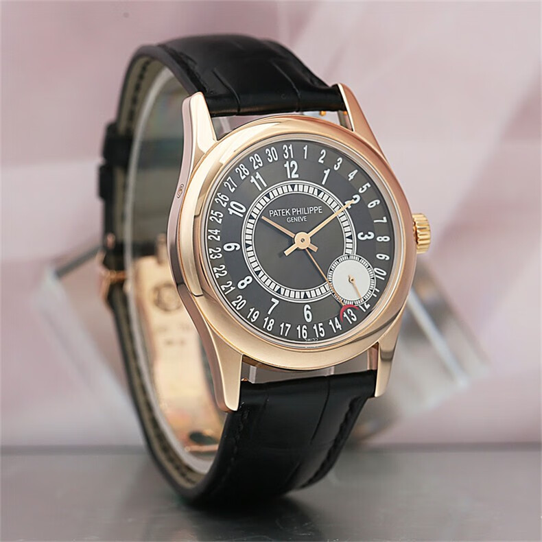 古典表系列 日历功能18k玫瑰金37mm自动机械男士手表 6000r【图片