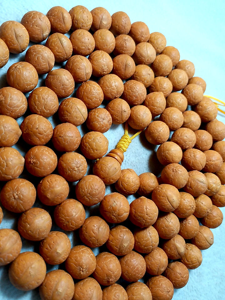 尼泊尔原子红皮黄皮凤眼菩提佛珠念珠108颗新籽13mm108颗