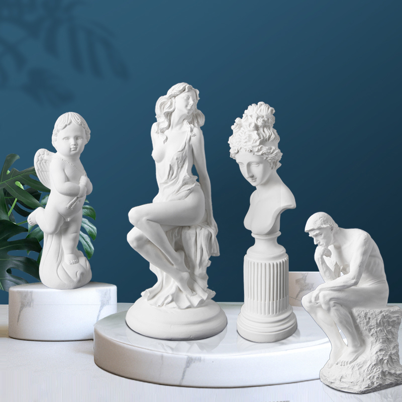 whj * 小石膏头像30cm大卫石膏像小卫琴女阿波罗阿里亚斯思考者维纳斯