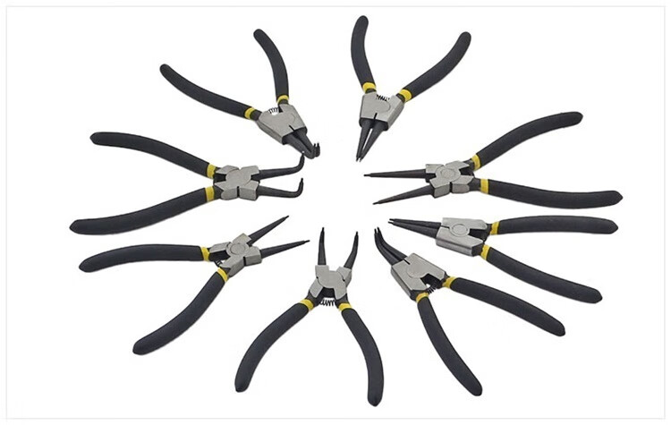 适用7寸卡簧钳子内卡钳外卡黄钳卡环钳子挡圈钳卡黄钳弹簧钳内弯 13寸