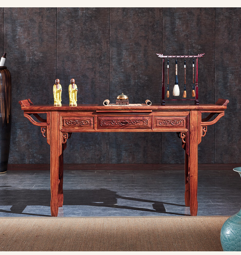 夏日嗨购曦世红木家具非洲花梨学名刺猬紫檀实木条案玄关供桌神台神案