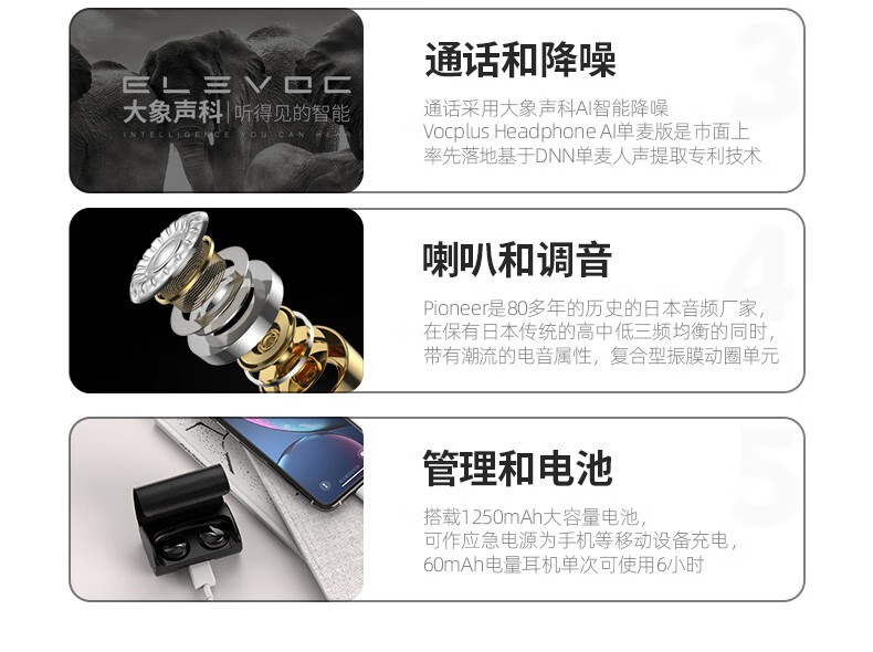 先锋 E221 Pro TWS真无线蓝牙耳机 图2