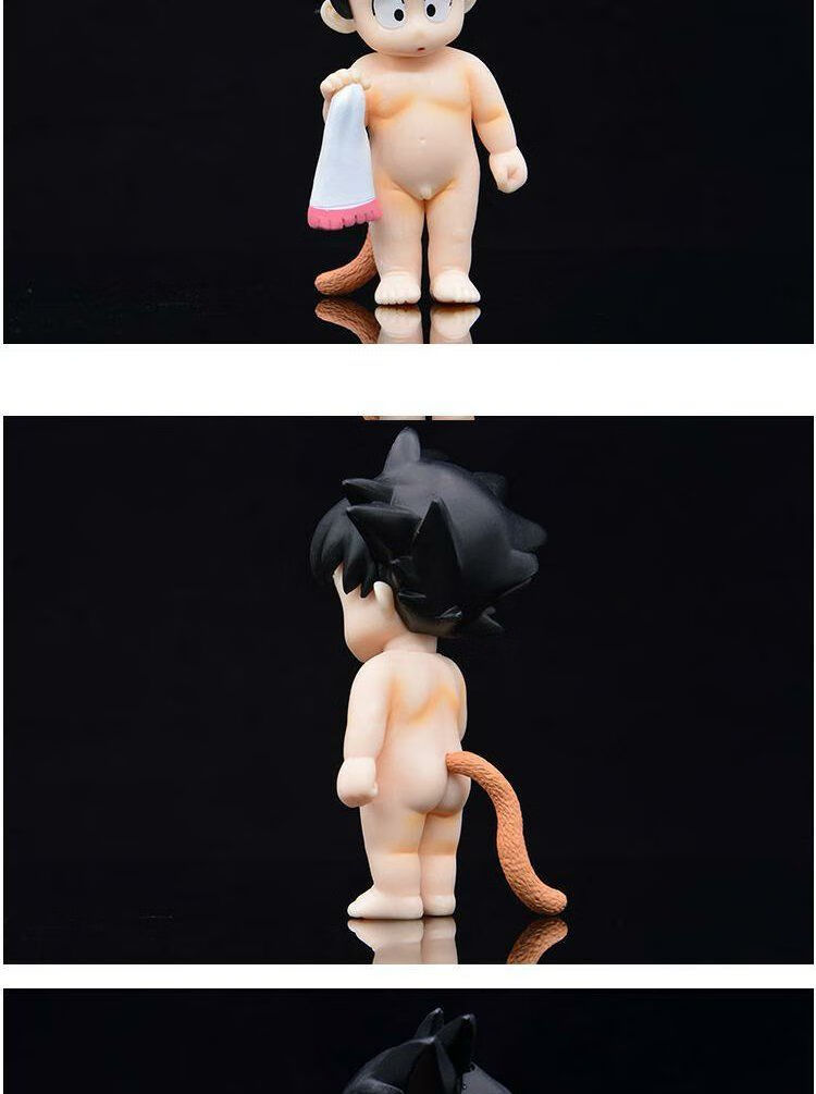 孙悟空手办七龙珠动漫可爱洗澡光屁屁童年悟空宝宝七龙珠模型手办创意