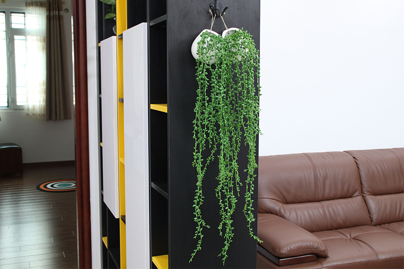 wo 仿真花假花情人泪佛珠墙面装饰花挂墙壁吊兰现代时尚简约 (挂墙