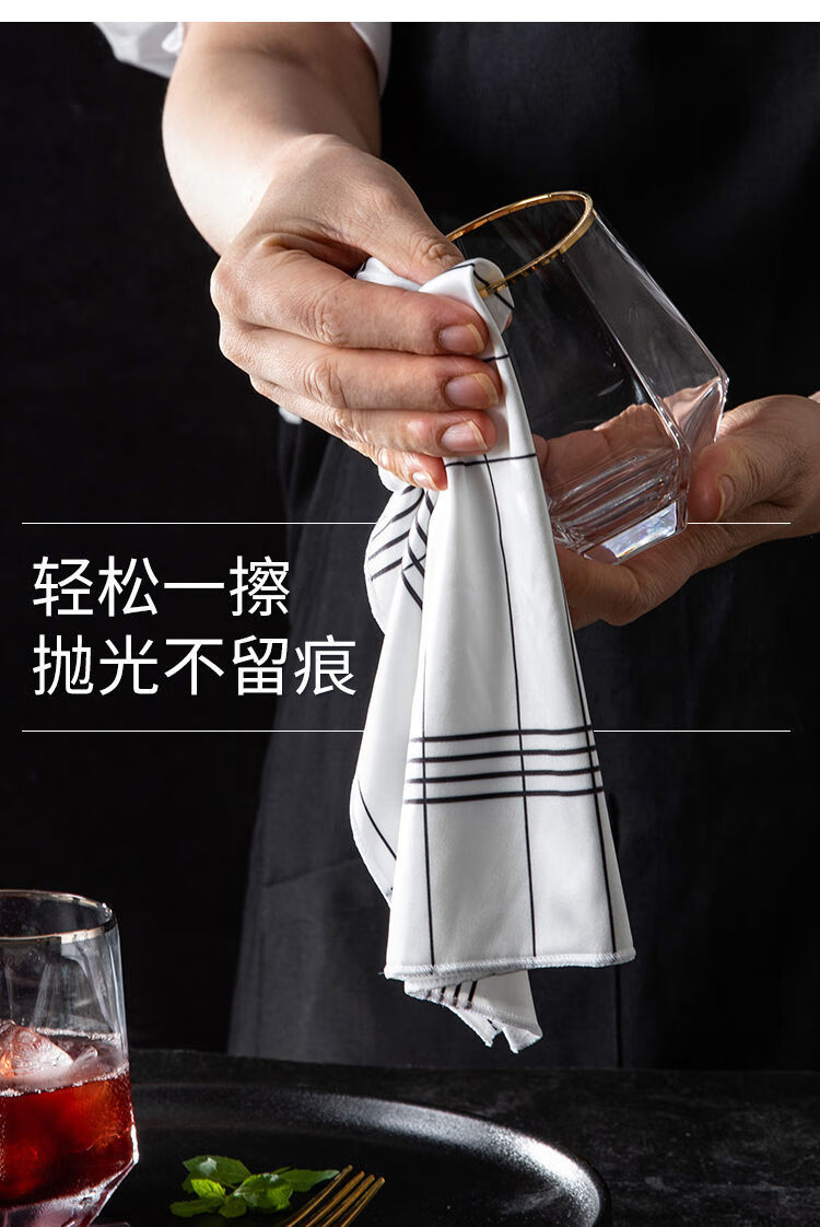 口布擦杯布擦杯子专用毛巾擦玻璃杯布抹布不掉毛的红酒杯擦布打干布