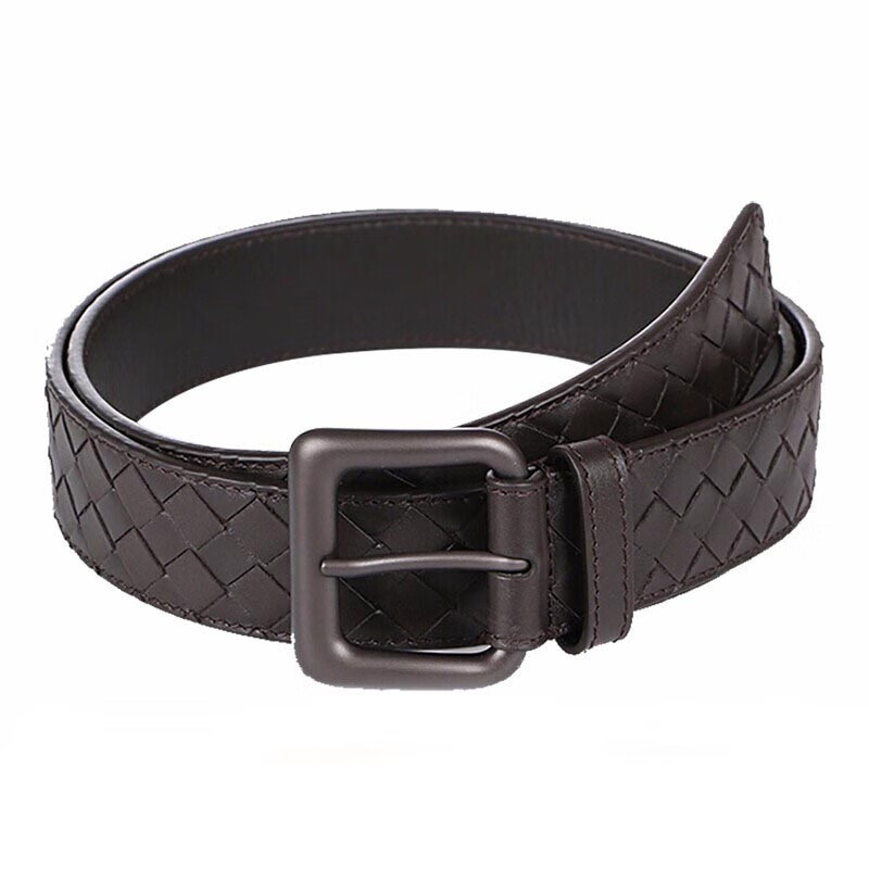 bottega veneta 宝缇嘉 bv 男士黑色皮革编织针扣皮带腰带 271932 v