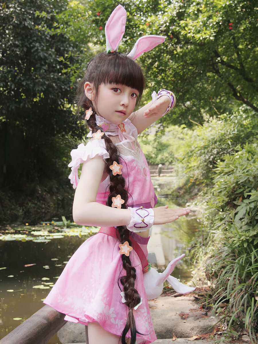 服儿童同款衣服兔子耳朵唐三cosplay服可爱装小舞服装全部假发110cm