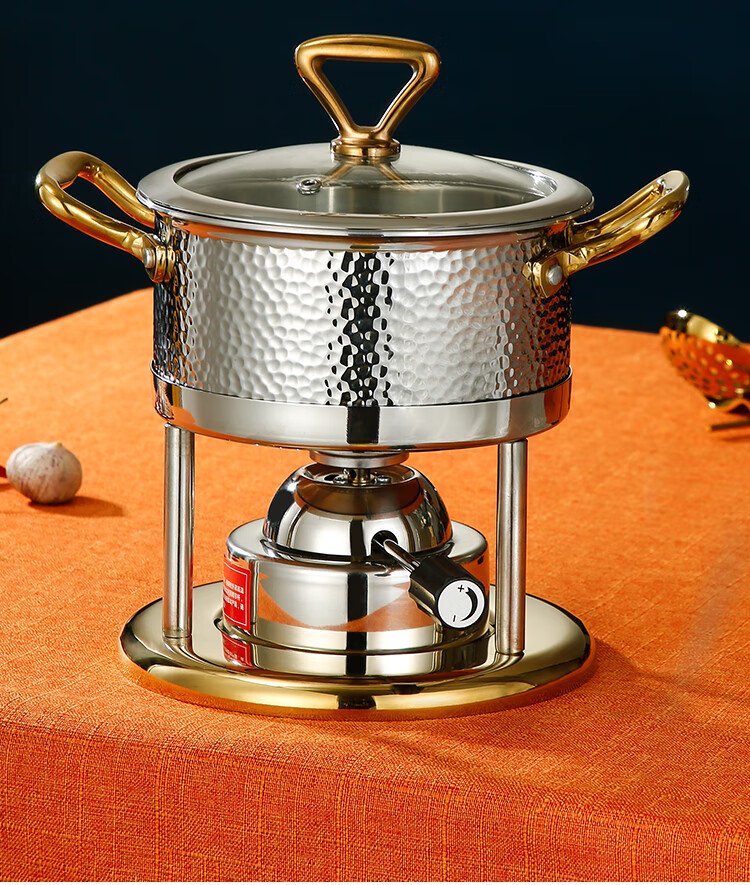 瓦氏炉小火锅 304不锈钢充气小火锅一人一锅商用自助燃气瓦斯炉单人