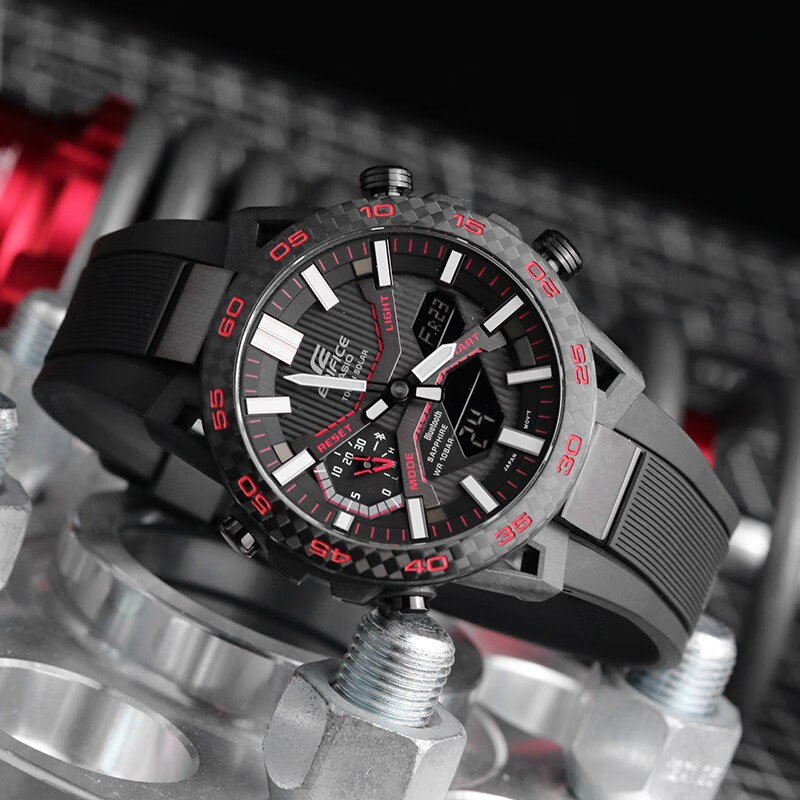 卡西欧edifice红牛赛车碳纤维ecb-2000ydc-1a太阳能蓝牙男手表 ecb