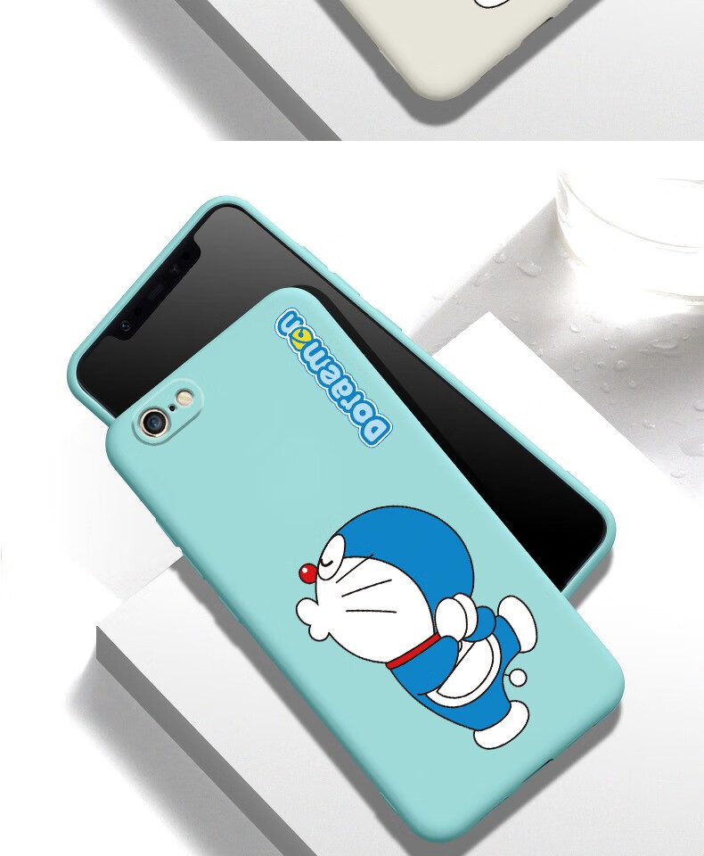 睦觅儿适用苹果6splus手机壳液态硅胶iphone6s软套6卡通叮当猫i6p女男