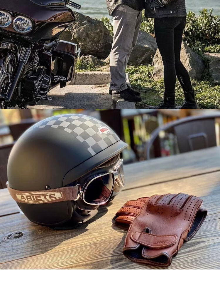 美国bell哈雷复古半盔印第安摩托车机车瓢盔夏季侦察兵头盔大头围下单