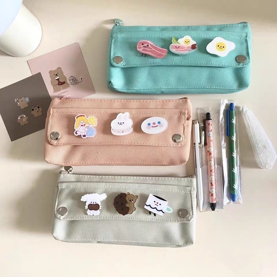 x韩国ins简约大容量笔袋女生韩版可爱日系高颜值初中生铅笔文具盒旭泽