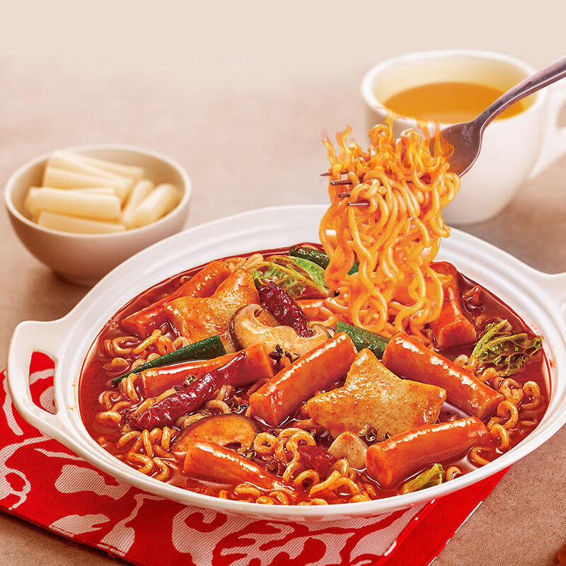农心辛拉面川香麻辣年糕鱼饼拉面锅速食网红方便面拉面煮面312g*3 川
