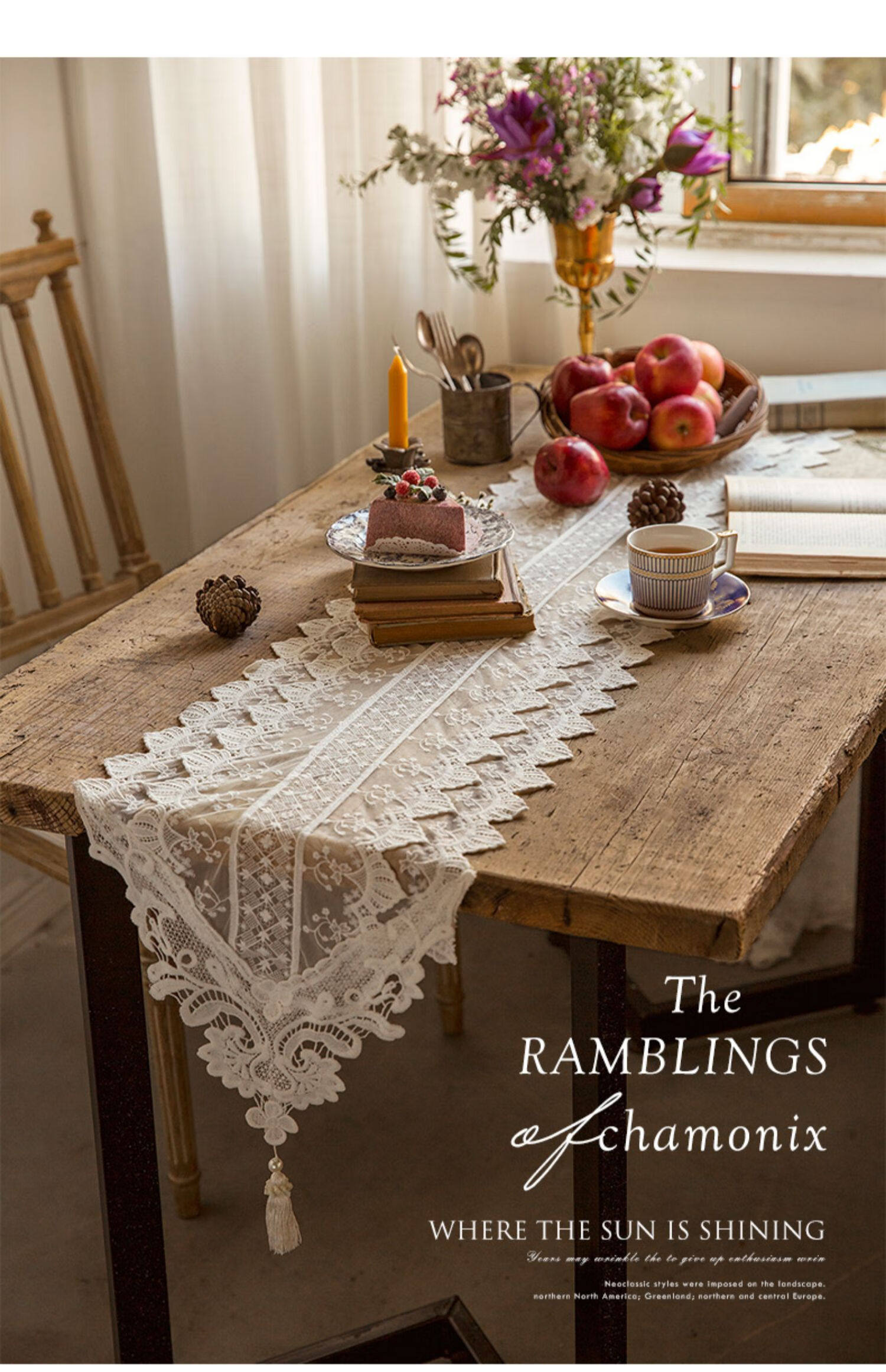 白色蕾丝桌旗 长条桌布轻奢茶几餐桌电视柜桌布鞋柜布盖巾 夏莫尼的漫