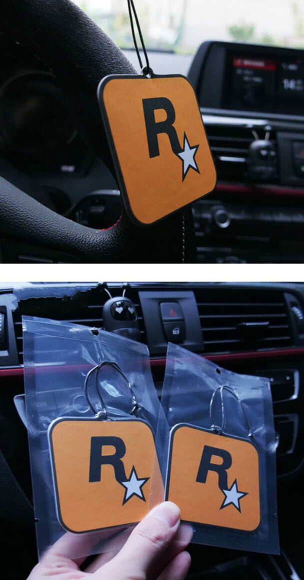 车载持久香薰香氛片车内除异味饰gta周边潮流汽车香片r星挂饰香水10片