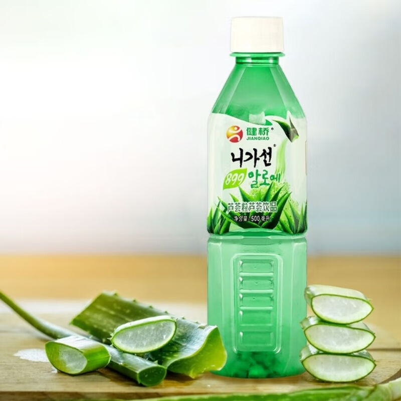 健桥芦荟饮料广东健桥芦荟粒饮料500mi可食用芦荟特色好喝果汁500毫升