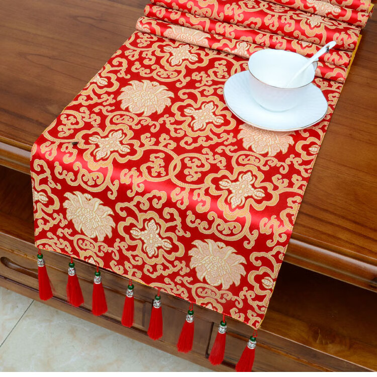 中式茶几电视柜桌旗中国风古典藏式桌布台布长条桌旗居家酒店床旗