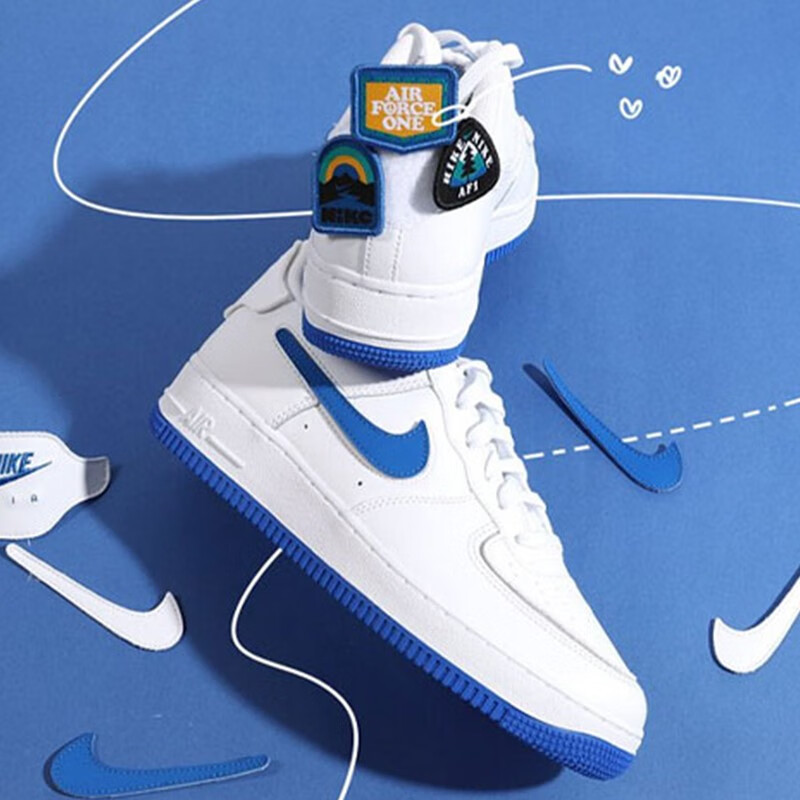潮nike女鞋af1耐克男鞋板鞋空军一号airforce1二次元可拆卸魔术贴潮流
