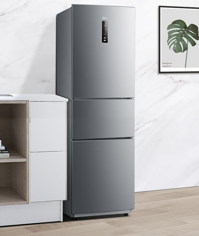 美的(midea)冰箱三门风冷无霜215升双变频净味电冰箱小bcd-215wtpm(e)