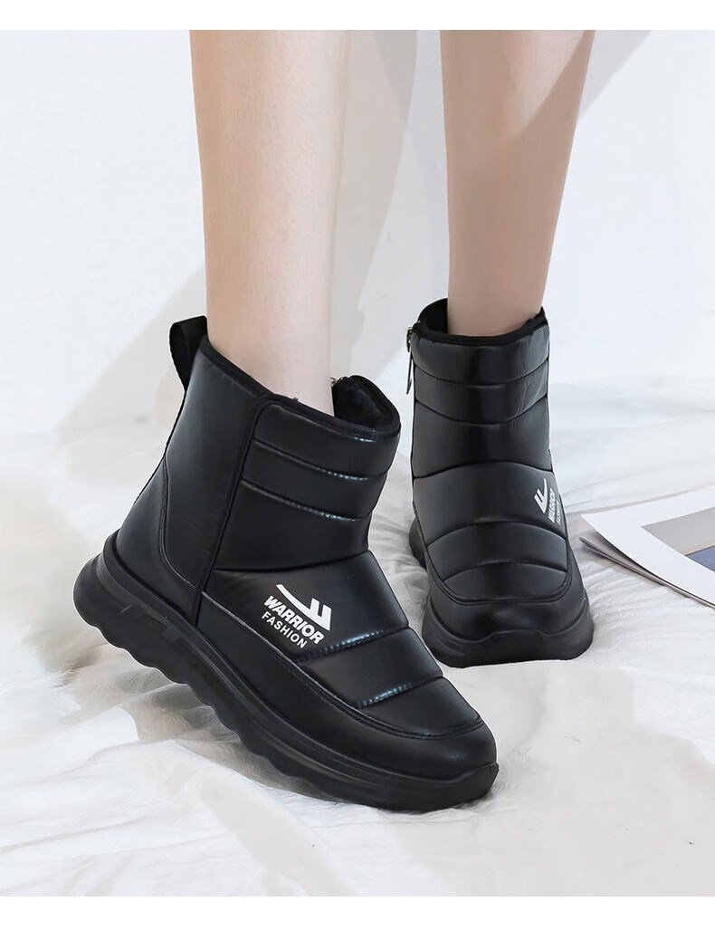 回力雪地靴女新款棉鞋加绒加厚女短靴冬季鞋防寒保暖防水厚底wbn0336