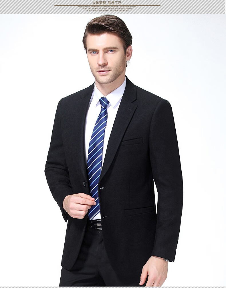 秋冬厚款外套高档品牌中老年男装商务单件西装上衣羊毛单西服爸爸装