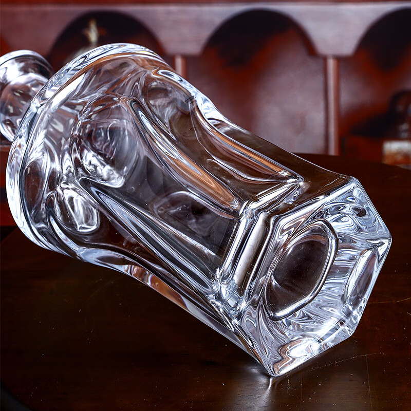 bohemia捷克波西米亚进口人造无铅水晶玻璃酒瓶酒樽醒酒器透明款比萨