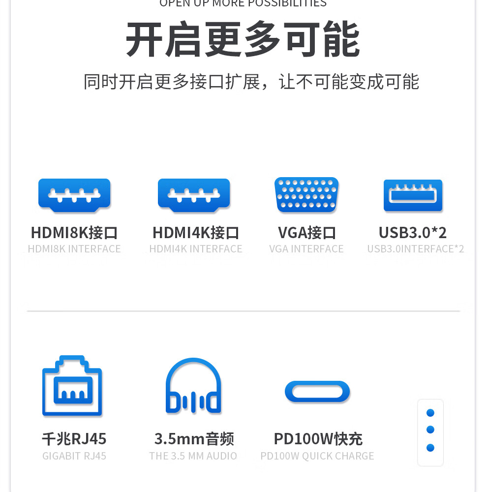 ultunitetypec擴展塢九合一hub雙頭雷電3拓展塢usbc轉8khdmi千兆網口4