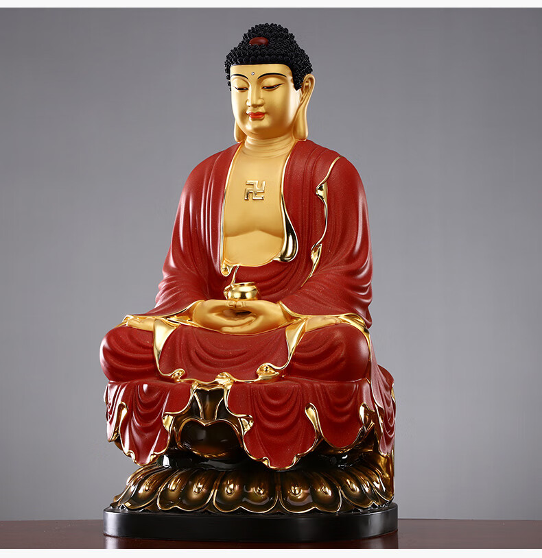 德国艾姆希(amc )冠门佛具鎏金释迦牟尼佛像 纯铜家用居家供奉三宝佛