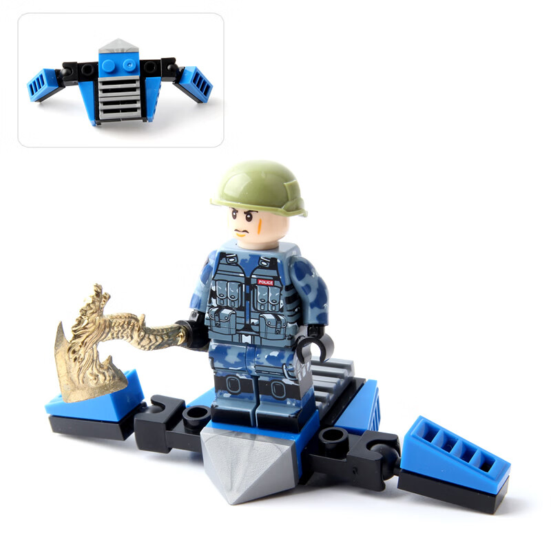 兼容防爆服第三方军事人仔积木拼装装备加特林机枪迫击炮 加特林机枪