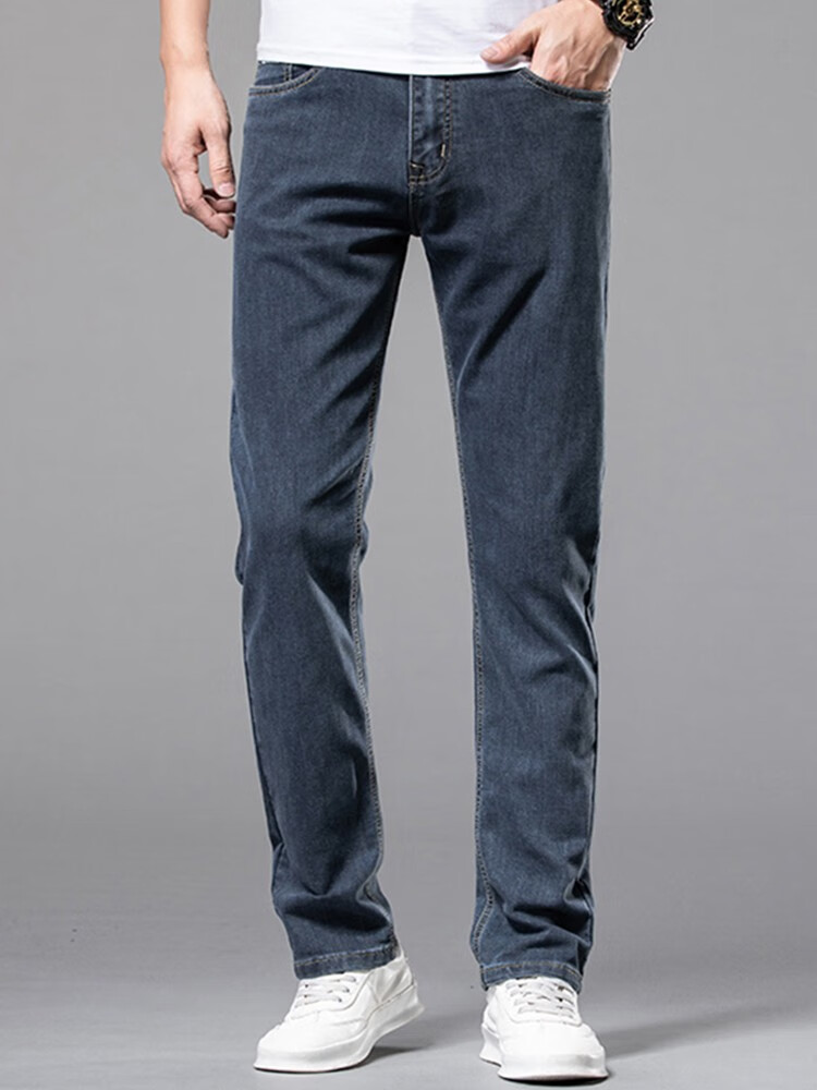 官方旗舰男装junshangyuelee牛仔裤男中腰直筒休闲百搭男士长裤子6061