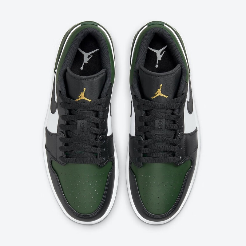 耐克nike air jordan 1 low aj1黑绿脚趾男女款低帮休闲鞋 553558-371
