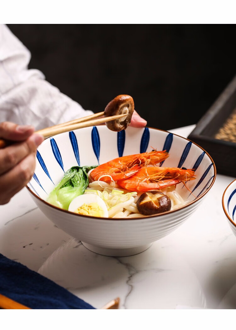 日式拉面碗釉下手绘陶瓷碗大面碗大汤碗家用商用面馆面碗创意简约易