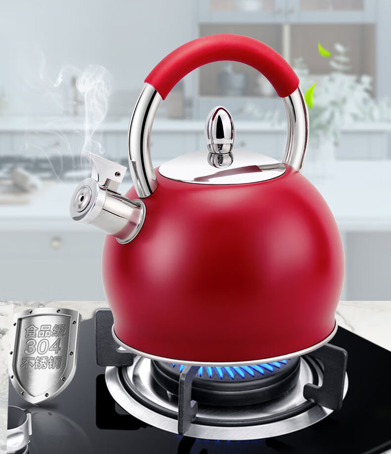 烧水壶304不锈钢家用耐用热水壶烧水鸣笛烧开水壶燃气灶用大容量3l