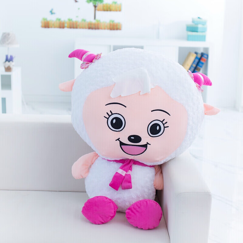 喜羊羊公仔 大号毛绒玩具公仔布娃娃玩偶 懒羊羊 80厘米【图片 价格