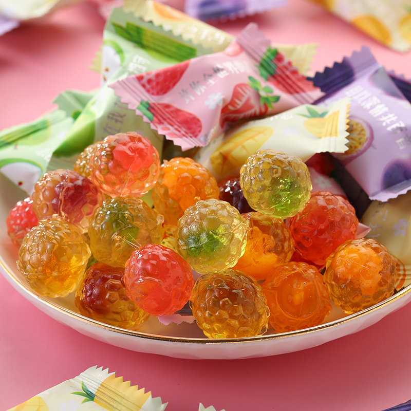 晨臻爆浆果汁软糖250g 网红水果味软糖橡皮糖婚庆喜糖零食糖果休闲