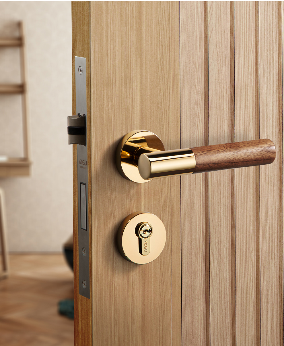 亚固yagu黑胡桃木200门锁室内卧室门锁房门锁门把手木门锁房间门锁