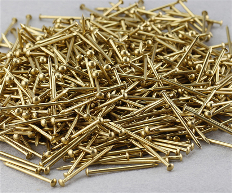 纯铜钉家具合页配件仿古小铜钉钉子圆头装饰铜钉子画手工制作 2*25半